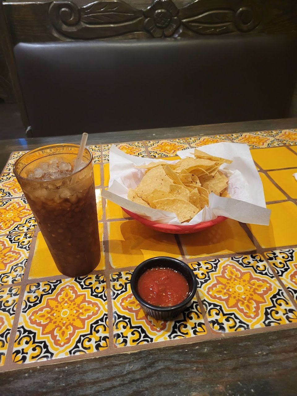Mexican dishes listed on a clean menu layout.