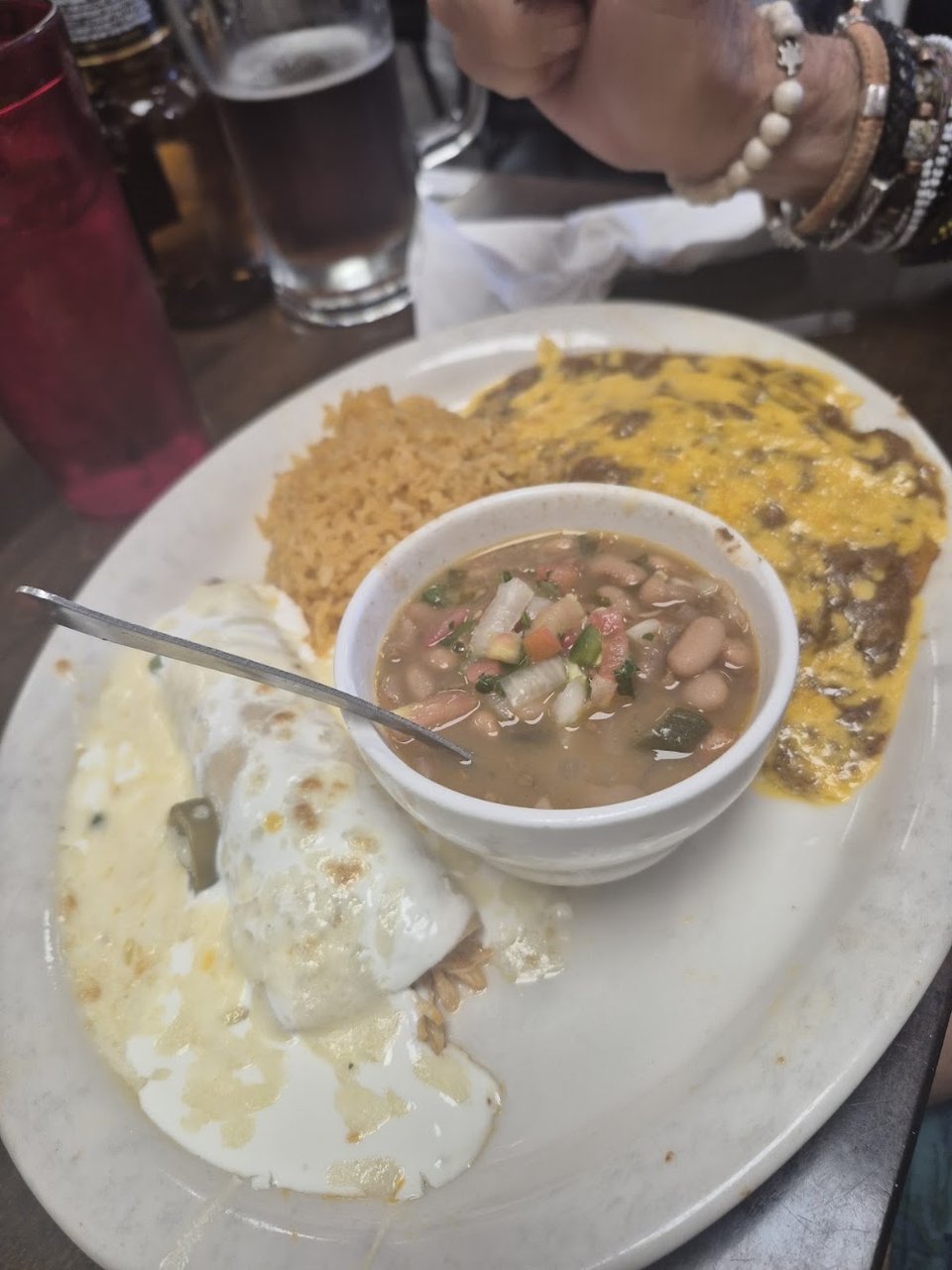 Mexican dishes listed on a clean menu layout.